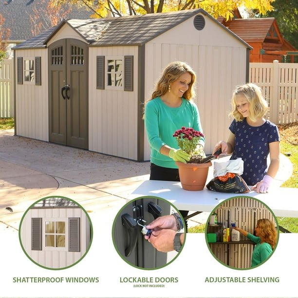 Lifetime 15' x 8' Outdoor Storage Shed - Samsclub.com