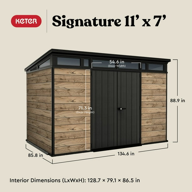 Keter 11' x 7' Signature Collection Resin Outdoor Shed - Samsclub.com