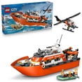 thumbnail image 1 of LEGO City Coast Guard Rescue Boat & Helicopter Building Set, 742 pc., 1 of 6