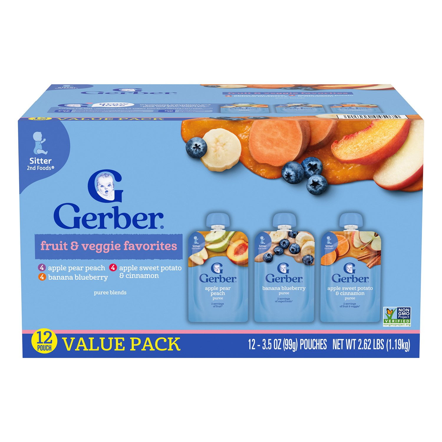 Gerber Toddler Pouch Variety Pack, 12