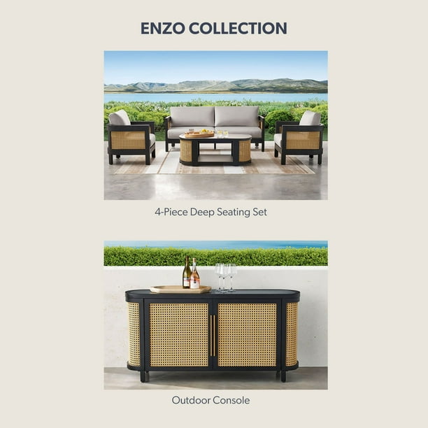 Member's Mark Enzo Deep Seating Set with Sunbrella Fabric, 4pc
