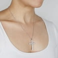 thumbnail image 6 of Lab Created Round Cut Cross Diamond Pendant Necklace in 18K Gold, 6 of 7