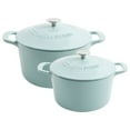 thumbnail image 5 of Martha Stewart 4-Quart and 7-Quart Enamel on Cast Iron Dutch Ovens, 2 Pack (Assorted Colors), 5 of 8