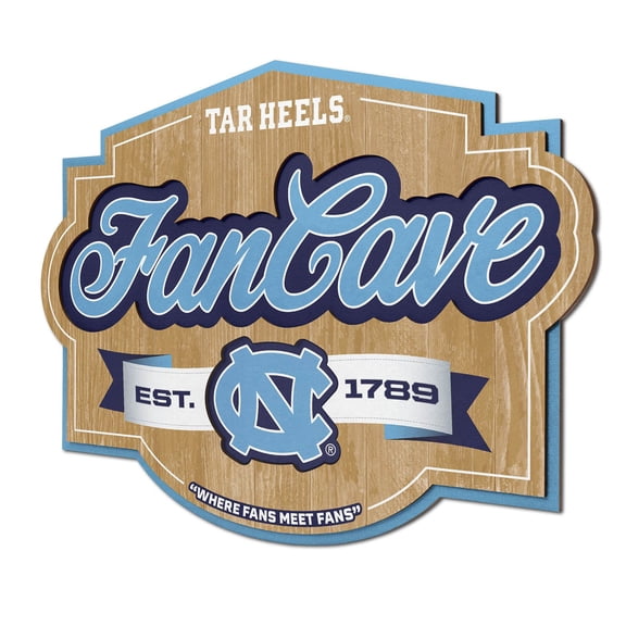 YouTheFan North Carolina Tar Heels 17"x12.5" 3D Multi-Layered Fan Cave Sign