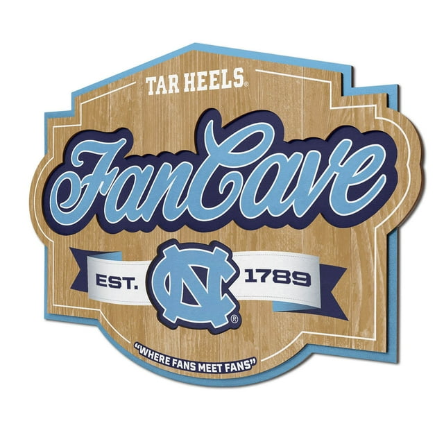 YouTheFan North Carolina Tar Heels 17"x12.5" 3D Multi-Layered Fan Cave Sign
