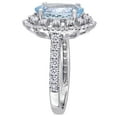 thumbnail image 4 of Aquamarine and Halo Diamond Accent Ring in 14K Gold, 4 of 9