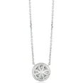 thumbnail image 3 of Round Cut Halo Diamond Pendant Necklace in 18K Gold, 3 of 4