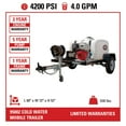 thumbnail image 4 of SIMPSON 4200 PSI at 4.0 GPM with HONDA GX390 CAT Triplex Pump Industrial Gas Powered Pressure Washer Trailer 49-State, 4 of 6