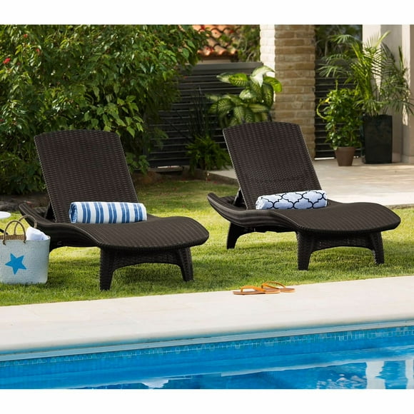 Keter All-Weather Grenada Chaise Loungers, Set of 2