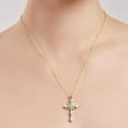 thumbnail image 4 of Baguette and Round Cut Diamond Cross Pendant Necklace in 14K Gold, 4 of 6
