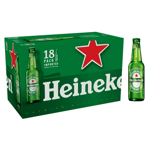 Heineken Original Lager Beer, 12 fl. oz. bottle, 18 pk.