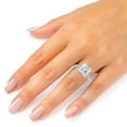 thumbnail image 3 of Princess Cut White Topaz and Diamond Ring in 14K White Gold, 3 of 3