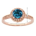 thumbnail image 2 of Round Cut Gemstone & 0.13 CT. T.W. Halo Diamond Ring in 14K Gold, 2 of 3