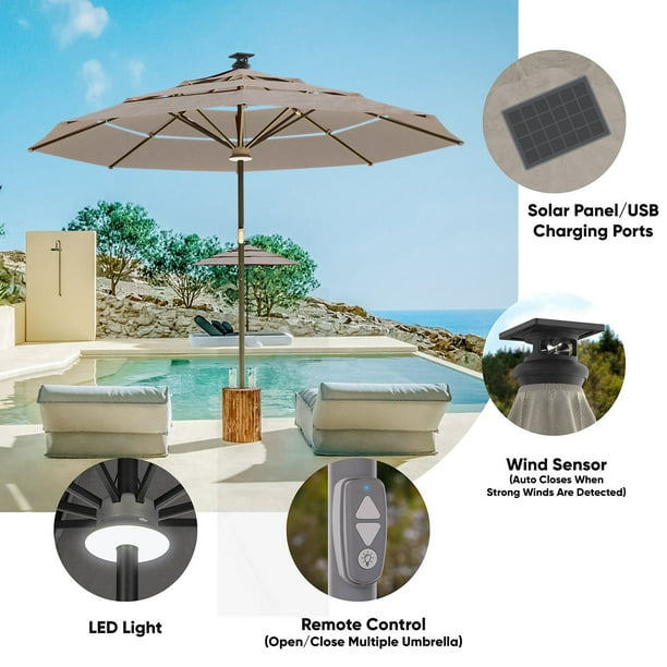 Above Height 2 Series 11' Smart Umbrella with Remote - Samsclub.com