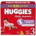 thumbnail image 2 of Huggies Little Movers Baby Diapers, Sizes 3-8, 2 of 14