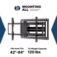 thumbnail image 2 of Mounting All Long Extension Full Motion TV Wall Mount for 42"-84" TVs, 2 of 10