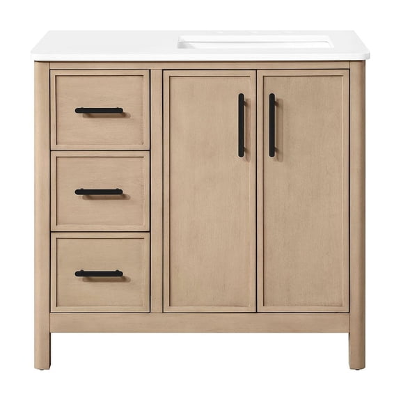 OVE Decors Solas Vanity with Engineered Marble Vanity Top and Rectangular Undermount Sink - Assorted Colours and Sizes Available