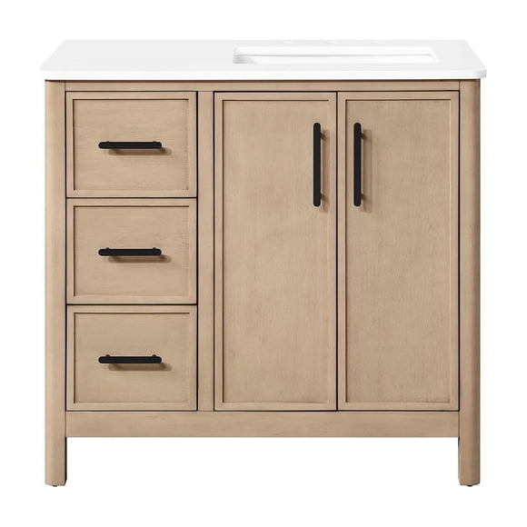 OVE Decors Solas Vanity with Engineered Marble Vanity Top and Rectangular Undermount Sink - Assorted Colours and Sizes Available
