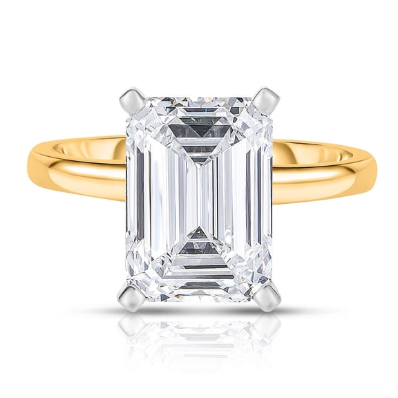 Lab Created Emerald Cut Solitaire Diamond Ring