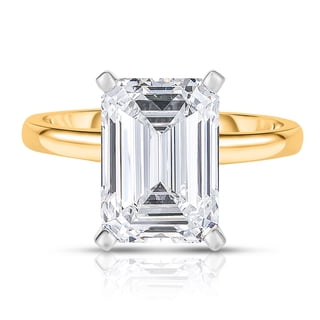 Lab Created Emerald Cut Solitaire Diamond Ring