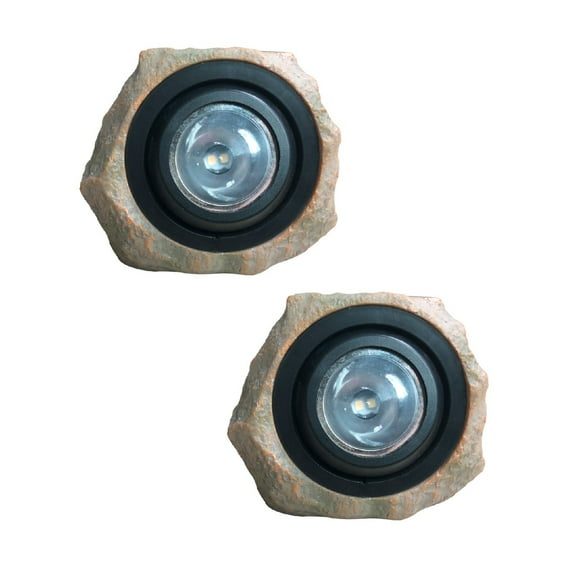 Deck Impressions Sandstone Solar Rock Light - 2 Pack