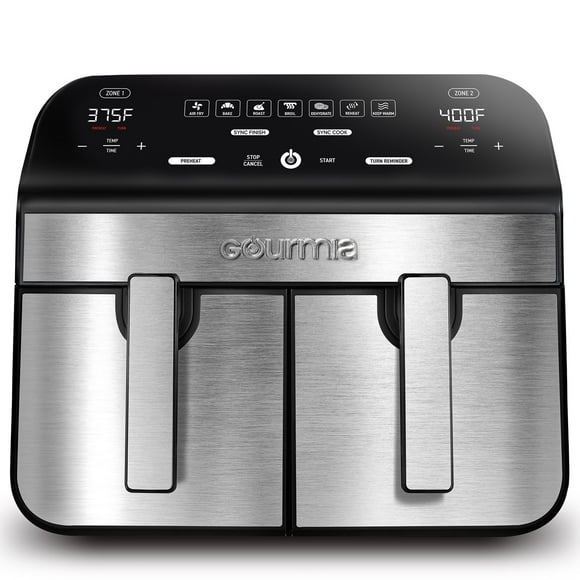 Gourmia 10-Quart Dual Basket Digital Air Fryer with Sync Finish and Sync Cook