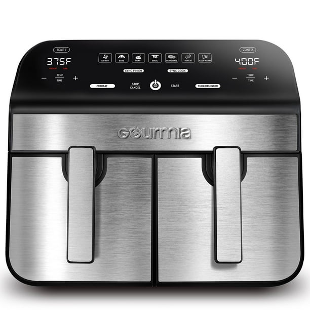 Gourmia 10-Quart Dual Basket Digital Air Fryer with Sync Finish