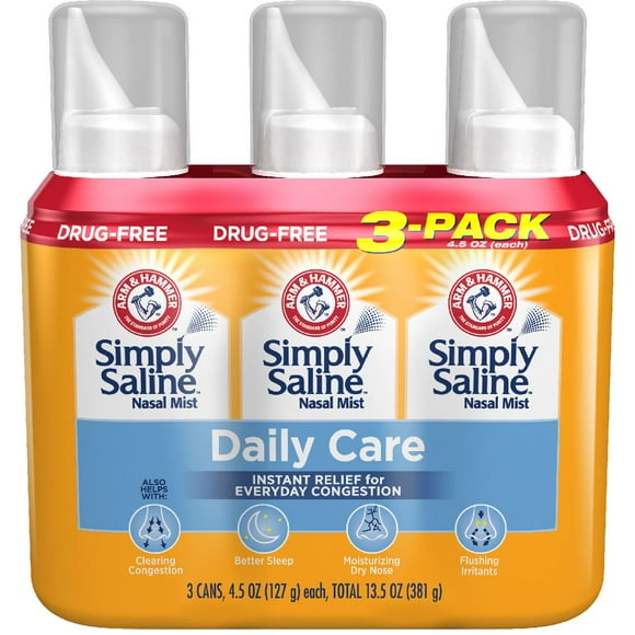 Arm & Hammer Simply Saline Nasal Relief, 4.5 oz., 3 pk.