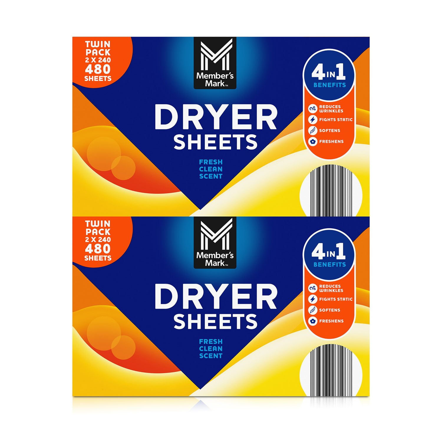 Member's Mark Fabric Softener Dryer Sheets, Fresh Scent, 480 ct.