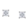 thumbnail image 4 of 0.72 CT. T.W. Princess Cut Solitaire Diamond Stud Earrings in 14K Gold, 4 of 8