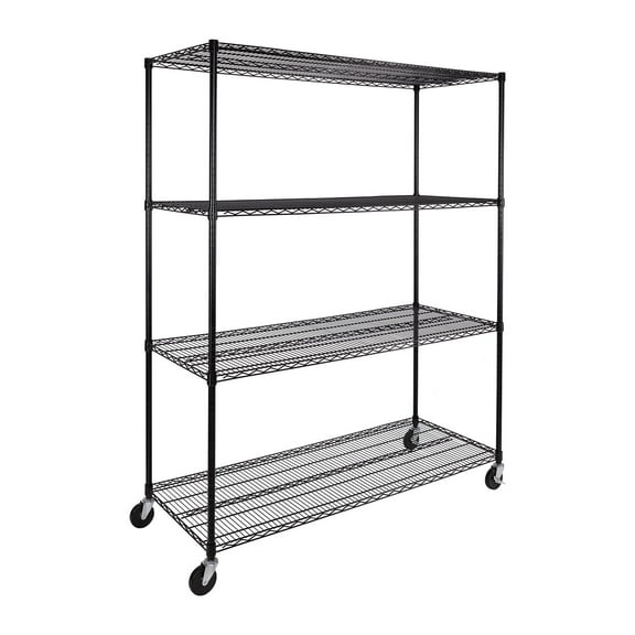 Seville Classics MEGA RACK 4-Tier NSF Steel Wire Shelving, 60" x 24" x 76" H