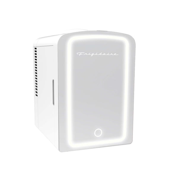 Frigidaire Skincare Cooler with Lighted Mirror Make-Up Door, White