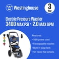 thumbnail image 2 of Westinghouse 3400 Max PSI 2 Max GPM 13 Amp Cold Water Electric Powered Pressure Washer w/ Brushless Motor, 5-Quick Connect Tips, 2 of 12