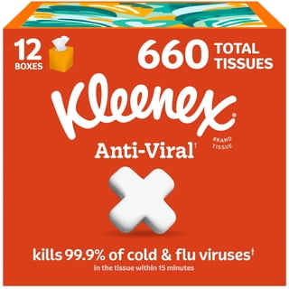 Kleenex Anti-Viral Facial Tissues 12 boxes, 55 tissues/box