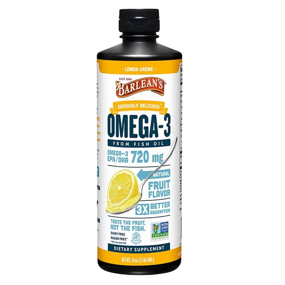 Barlean's Lemon Crème Omega-3 Fish Oil, 24 fl. oz.