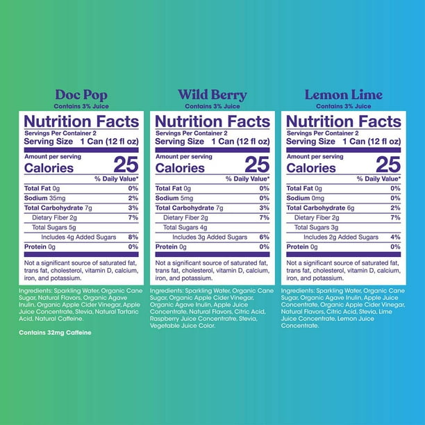 poppi Prebiotic Soda Blue Box Variety Pack 12 fl. oz., 15 pk