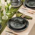 thumbnail image 2 of Christian Siriano Onyx 24-Piece Porcelain with Gold Rim Dinnerware Set, 2 of 7