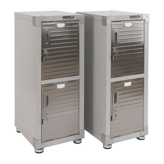 Seville Classics UltraHD 4-Door Stackable Locker Cabinets, 15" W x 18" D x 73.9" H