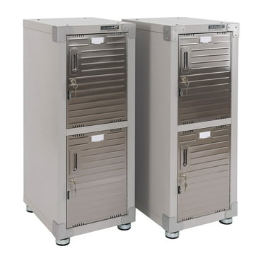 Seville Classics UltraHD 4-Door Stackable Locker Cabinets, 15" W x 18" D x 73.9" H