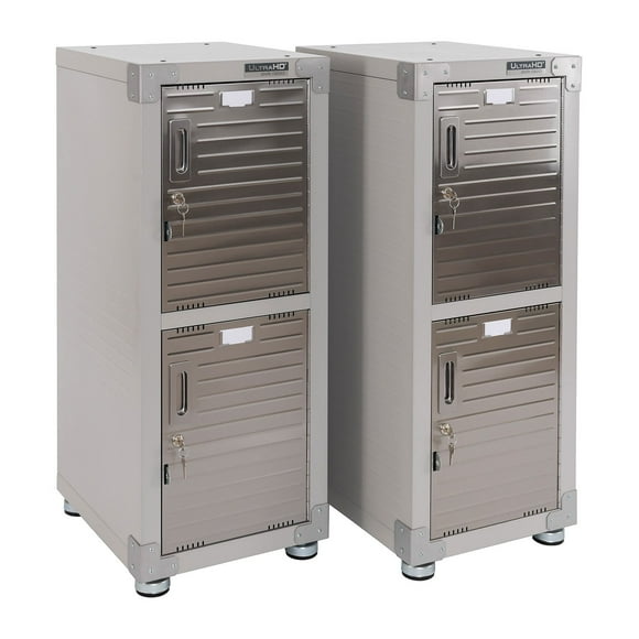 Seville Classics UltraHD 4-Door Stackable Locker Cabinets, 15" W x 18" D x 73.9" H