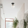 thumbnail image 5 of Globe Electric Harrow 1-Light Flush Mount in Matte Black with Vintage Light Bulb, 5 of 9