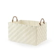 thumbnail image 1 of Nautica Rectangular Herringbone Weave Baskets with Rope Handles, Set of 3, Assorted Colors, 1 of 4