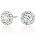 thumbnail image 2 of Round Cut Halo Diamond Stud Earrings in 18K Gold, 2 of 3