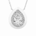 thumbnail image 3 of Multiple Cut Lab White Sapphire Pendant and Earring Set in Sterling Silver, 3 of 9