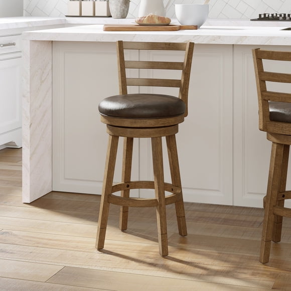 HH2 Home Ronan Wood Ladder Back Adjustable Height Swivel Stool