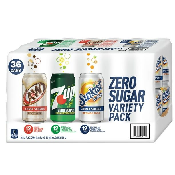 7UP Sunkist and A&W Zero Sugar Soda Variety Pack 12 fl. oz., 36 pk