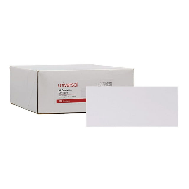 Universal Business Envelope, #9, 3 7/8" x 8 7/8", White, 500/Box