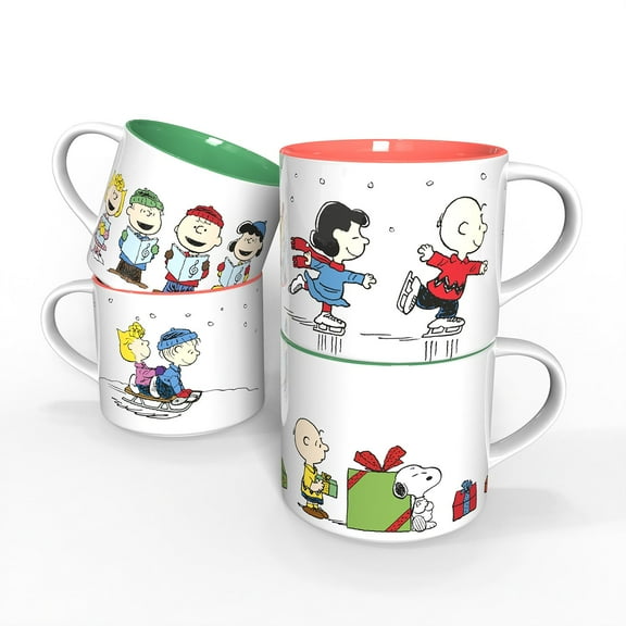 Zak Designs 15oz 4pk Ceramic Holiday Mugs in Gift Box