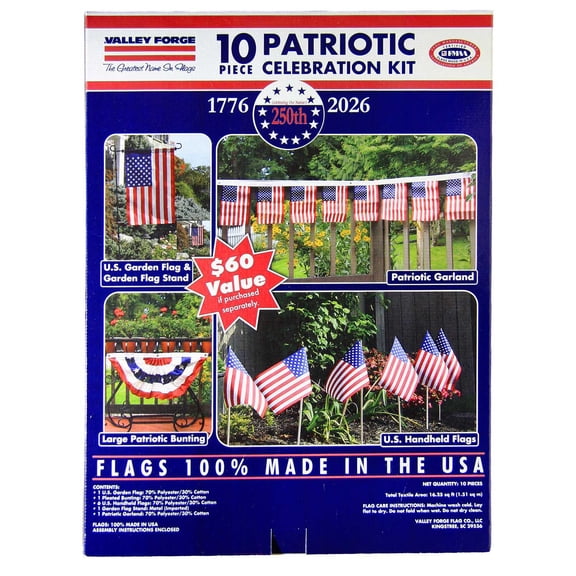 Patriotic Celebration Flag Kit, 10 Pcs