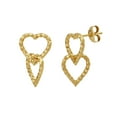 thumbnail image 1 of Diamond Cut Heart Dangling Earrings in 14K Yellow Gold, 1 of 6